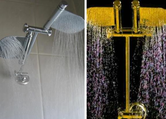 Dual Paddle Rain Shower Shower Head